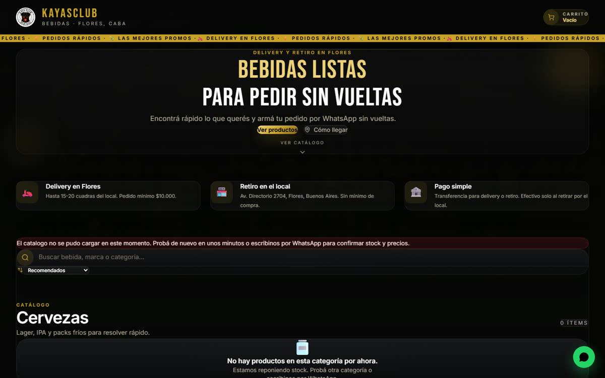 Tienda online de Kaya Club Bebidas con verificación de edad.